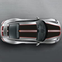 Kit Adesivi in Vinile con Doppie Strisce da Corsa Larghe per Cofano, Tetto e Bagagliaio per Porsche 911 3