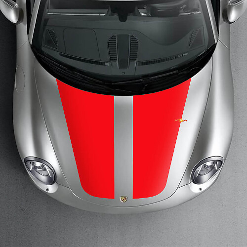 Kit di adesivi in vinile a doppia striscia larga per cofano Porsche 911 996 997 Carrera 1