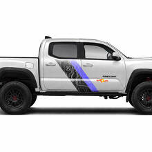 Adesivi laterali in vinile a doppie strisce stile mappa topografica per Tacoma 2015-2023 3