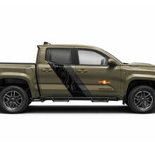 Adesivi Laterali in Vinile Doppie Strisce Stile Mappa Topografica per Tacoma 2023+ 2