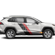 Adesivi in Vinile Strisce Laterali Porta Stile Mappa Topografica per Toyota RAV4 2019-2025 3