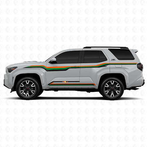 Adesivi Laterali in Vinile Linee Curve Stile Techno per Toyota 4Runner