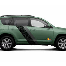 Adesivi in Vinile con Strisce Laterali Stile Mappa Topografica Per Toyota RAV4 2006-2012 2