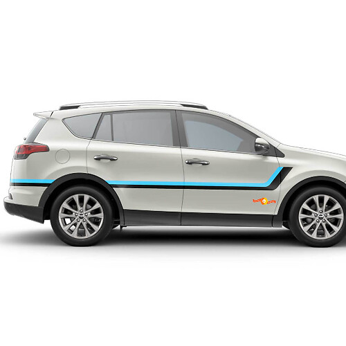 Adesivi Vinile Strisce Gemelle Lato Porta per Toyota RAV4 2013-2018
