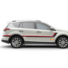 Adesivi Vinile Strisce Gemelle Lato Porta per Toyota RAV4 2013-2018 2