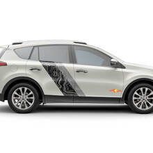 Adesivi Vinile Strisce Laterali Stile Mappa Topografica per Porte per Toyota RAV4 2013-2018 2