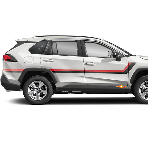 Adesivi Vinile Doppie Strisce Porta Laterali per Toyota RAV4 2019-2025
