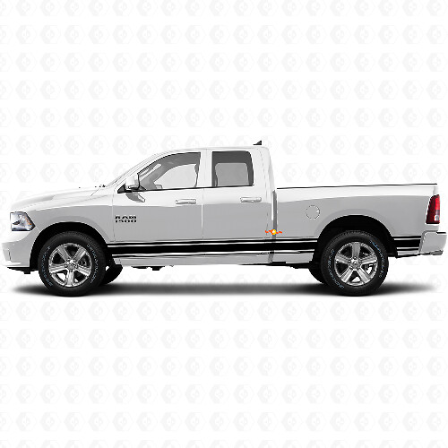 Strisce dritte adesivo vinile decalcomania grafica laterale per minigonne per Dodge Ram 1500 2011-2018