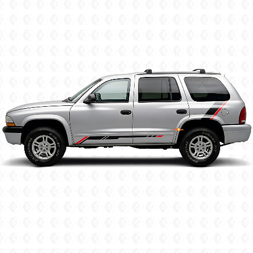Adesivo in Vinile a Strisce a Scacchi per Battitacco Posteriore Laterale Dodge Durango 1998-2003 1
