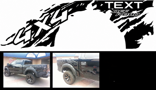 4x4 TEXT Off Road Mud Splatter Fianco del cassone Adesivo in vinile per Ford F-150 2010-2014