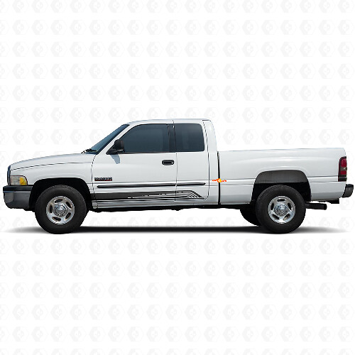 Adesivo Vinile Grafico a Strisce Curve per Battitacco Portiera per Dodge Ram 1500 1994-2001 1