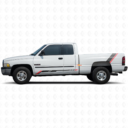 Adesivo in Vinile con Strisce a Scacchi per il Pannello Laterale Posteriore per Dodge Ram 1500 1994-2001