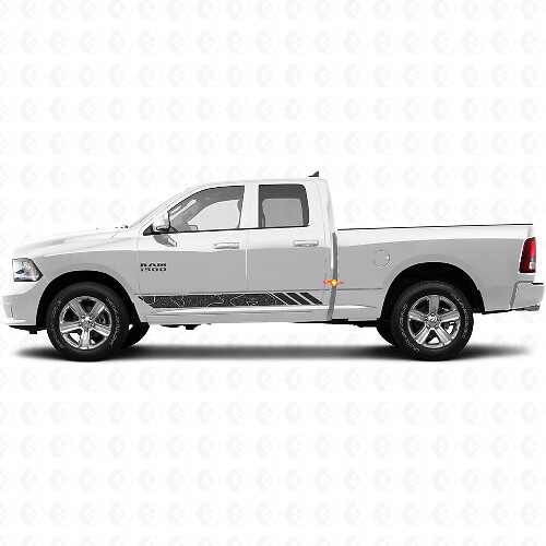 Adesivo Vinil Strisce Stile Topografico per Porte Dodge Ram 1500 2011-2018