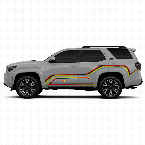 Adesivo in Vinile con Linee Grafiche Curve per Lato Intero per Toyota 4Runner