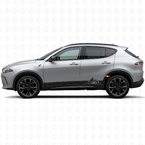 Adesivo in Vinile con Strisce Stile Montagne per Minigonne Dodge Hornet 2023+