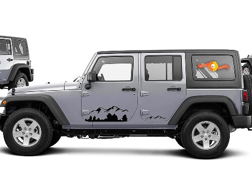 2 decalcomanie adesive per porte Jeep Mountain Rubicon JK di qualsiasi colore