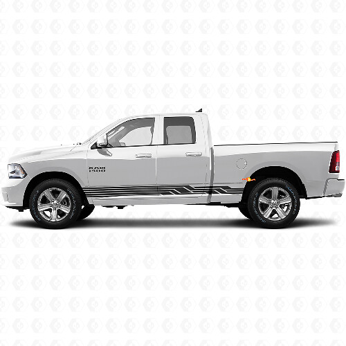 Adesivo in Vinile per Minigonne con Strisce Curvate Intrecciate per Dodge Ram 1500 2011-2018 1