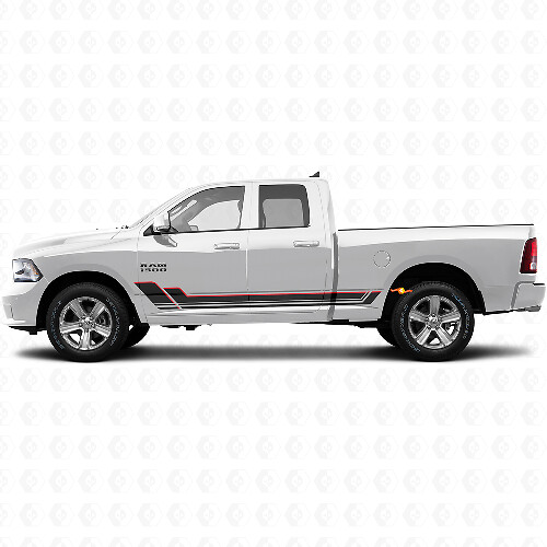 Kit adesivi in vinile a strisce gemelle per soglia portiera Dodge Ram 1500 2011-2018 1