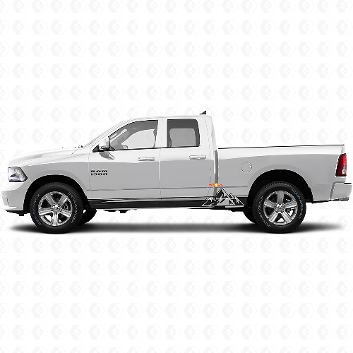 Adesivo in Vinile Strisce Stile Montagne per Modanatura Laterale Dodge Ram 1500 2011-2018 1