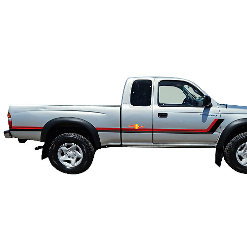 Adesivo Vinile Laterale a Doppie Strisce per Toyota Tacoma 1995-2004 1