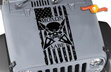 MOLON LABE USA Flag Distressed Skull Wrangler Vinyl Hood Decal TJ LJ JK #3 2