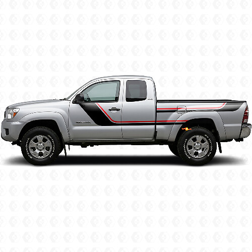 Kit di Adesivi in Vinile con Strisce Gemelle per Porta e Fianco Posteriore per Toyota Tacoma 2004-2015 1