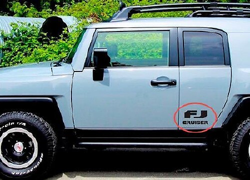 Kit adesivi in vinile con logo FJ Cruiser per portiera laterale Toyota FJ Cruiser