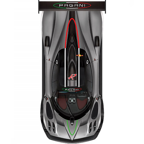 Adesivo in vinile con scritta stile italiano per cofano, tetto e lati per Pagani Zonda R 1