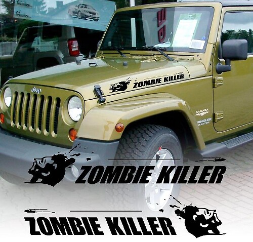Coppia cappuccio zombie killer proiettile JEEP WRANGLER RUBICON DODGE TRUCK FJ CRUISER adesivo decalcomania in vinile