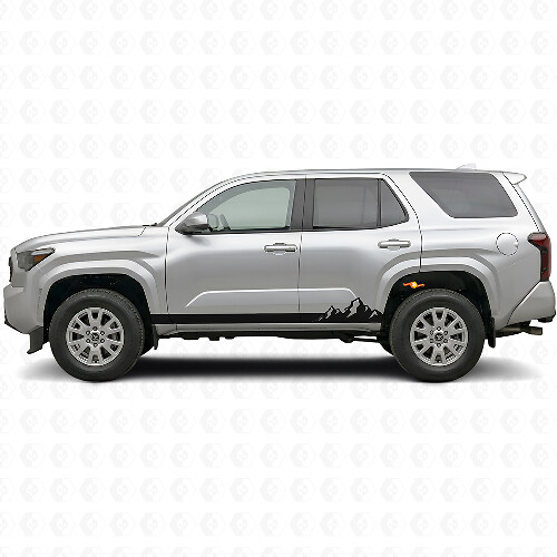 Adesivo in Vinile a Strisce Sottili Montagne per Minigonne Toyota 4Runner 2024+ 1