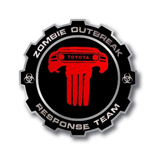Adesivi laterali in vinile Squadra di Risposta a un'Invasione Zombie per Toyota FJ Cruiser