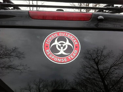Adesivo in vinile con logo Biocontenimento Squadra di Risposta a un'Apocalisse Zombie