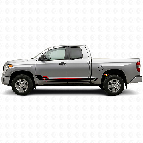 Twin Stripes Rocker Panel Vinyl Decal Kit for Toyota Tundra 2007-2021