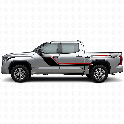 Kit di Adesivi in Vinile con Strisce Gemelle per Porte e Lati Posteriori per Toyota Tundra 2022+ 1