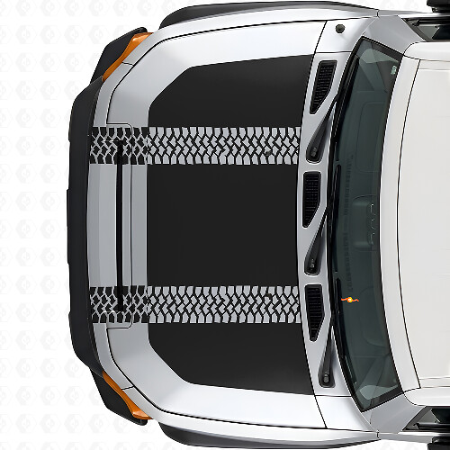 Vinile adesivo per cofano con traccia di pneumatico Blackout per Toyota FJ Cruiser