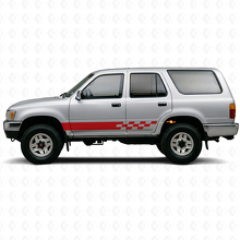 Adesivo in vinile a strisce a scacchi per il pannello battitacco Toyota 4Runner 1989-1995 3
