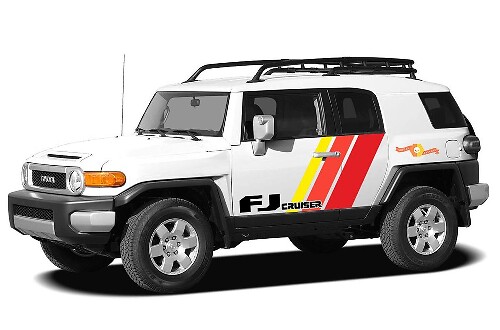 Kit di adesivi in vinile stile vintage con strisce porta e logo per Toyota FJ Cruiser