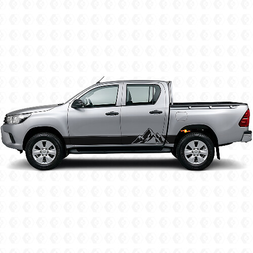 Kit Adesivi in Vinile per Minigonne con Strisce Stile Montagne per Toyota Hilux 2015+ 1