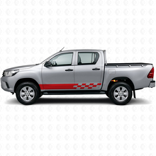 Adesivo in vinile a strisce a scacchi per modanatura laterale Toyota Hilux 2015+ 3