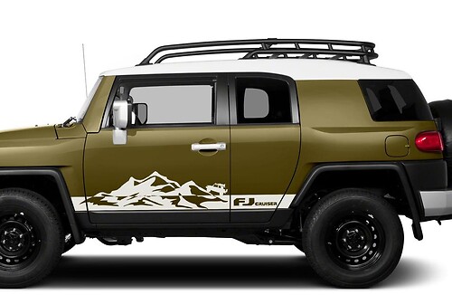Adesivo Vinile Laterale Stile Montagne con Logo FJ per Toyota FJ Cruiser