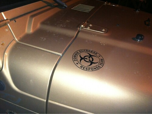 Adesivo in Vinile con Logo del Team di Risposta a un'Emersione Zombie per Cappuccio Jeep Wrangler