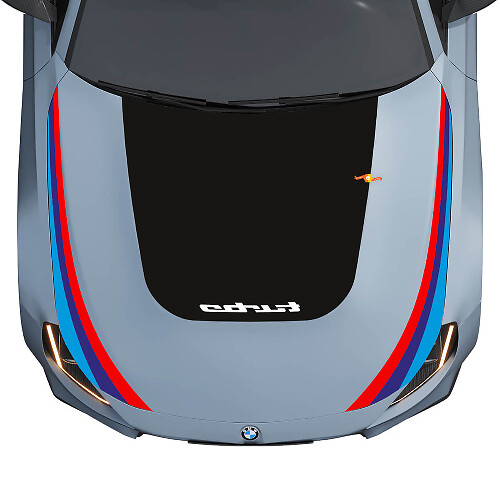 Adesivo in Vinile Nera per Cofano con Strisce Turbo e M Performance per BMW M2 G87