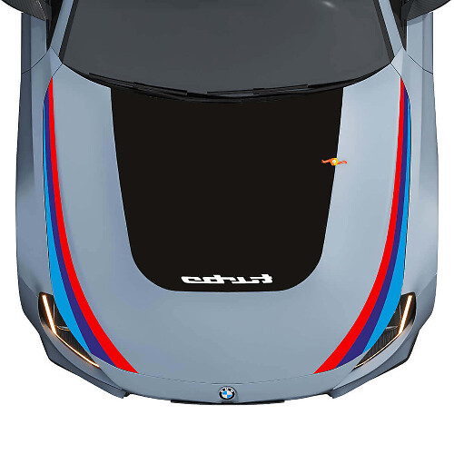 Adesivo in Vinile Nera per Cofano con Strisce Turbo e M Performance per BMW M2 G87