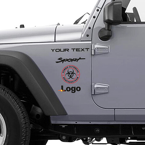 Adesivo in Vinile Squadra di Risposta all'Invasione Zombie per Jeep Wrangler Rubicon
