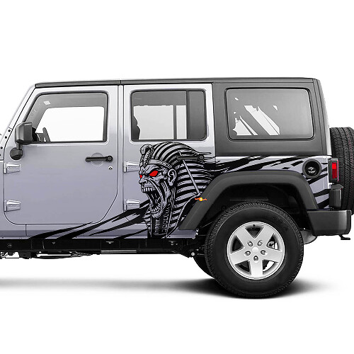 Adesivo Laterale in Vinile Angry Pharaoh per Jeep Wrangler Unlimited 1