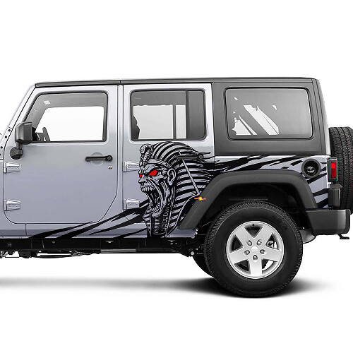 Kit di adesivi laterali Angry Pharaoh in vinile per Jeep Wrangler Unlimited_1