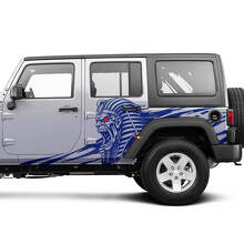 Adesivo Laterale in Vinile Angry Pharaoh per Jeep Wrangler Unlimited 2