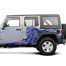 Kit di adesivi laterali Angry Pharaoh in vinile per Jeep Wrangler Unlimited_2