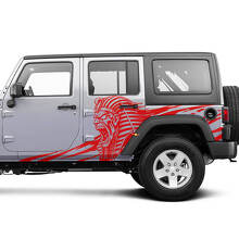 Adesivo Laterale in Vinile Angry Pharaoh per Jeep Wrangler Unlimited 3