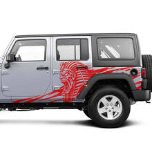 Kit di adesivi laterali Angry Pharaoh in vinile per Jeep Wrangler Unlimited_3